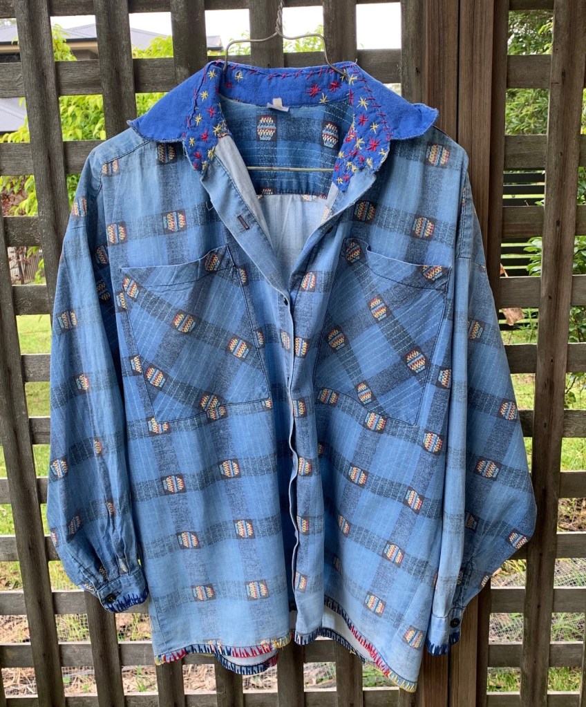 Mended blue shirt