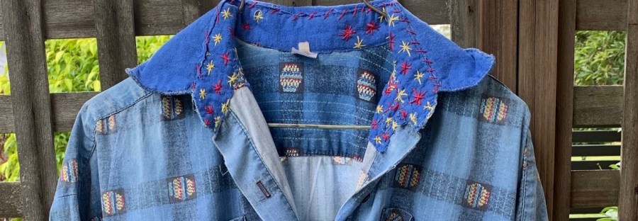Mended blue shirt